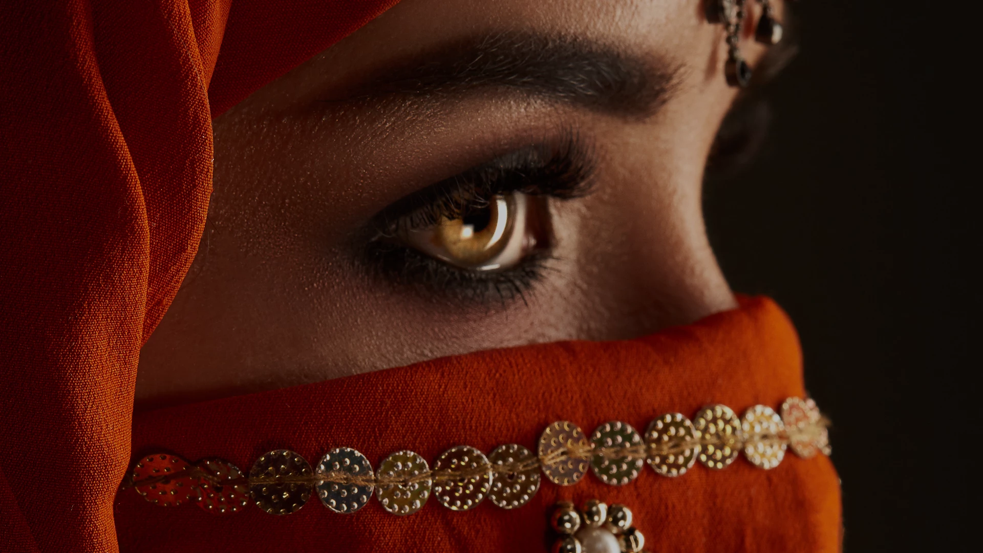 Visage d'une indienne en tenue traditionnelle