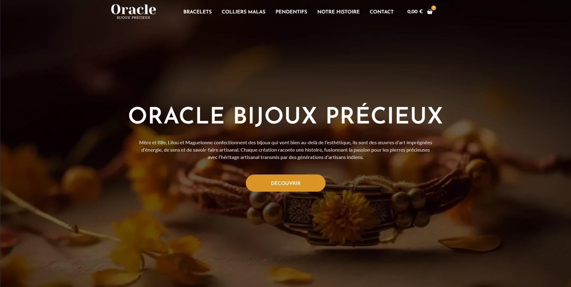 Accueil du site Oracle Bijoux Précieux